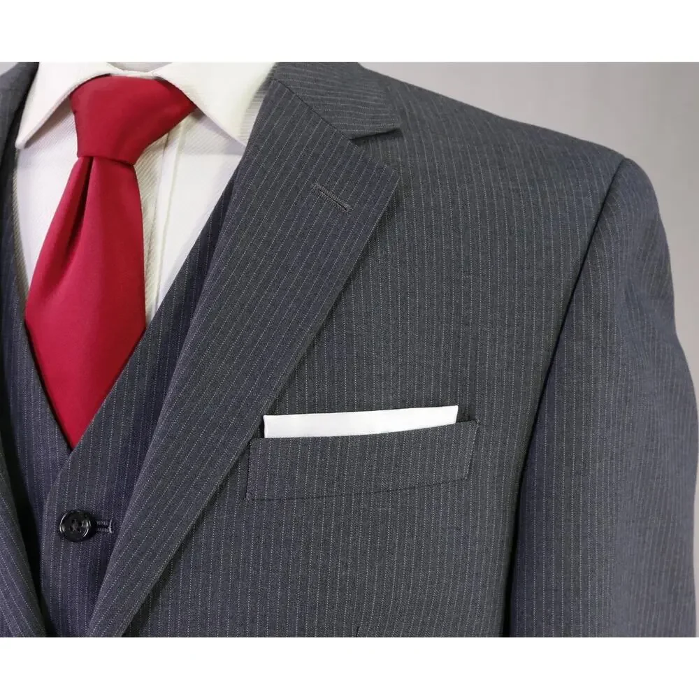 Michael Kors Gray Pinstripe 3-Piece 2-Btn Suit 40S